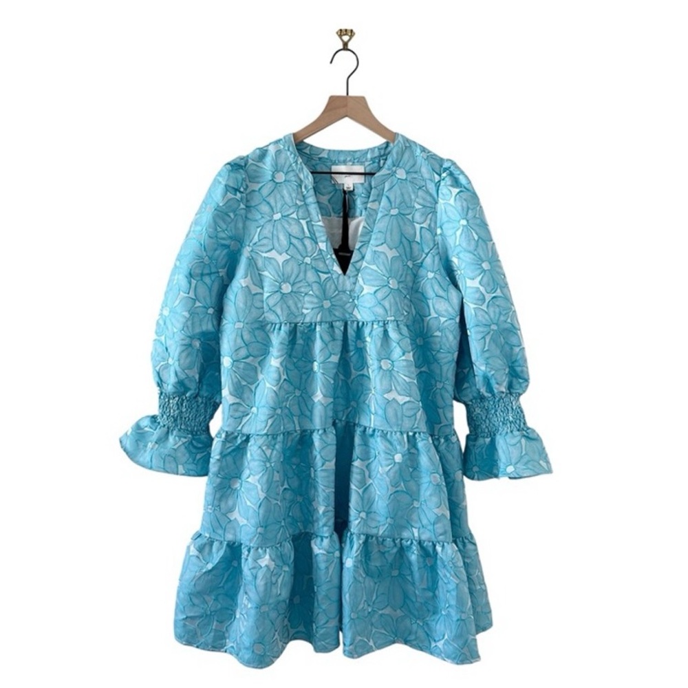 Pomander Place Aqua Floral Blouse